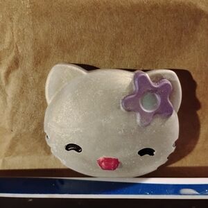 Cute Cat Face Light with Purple Flower